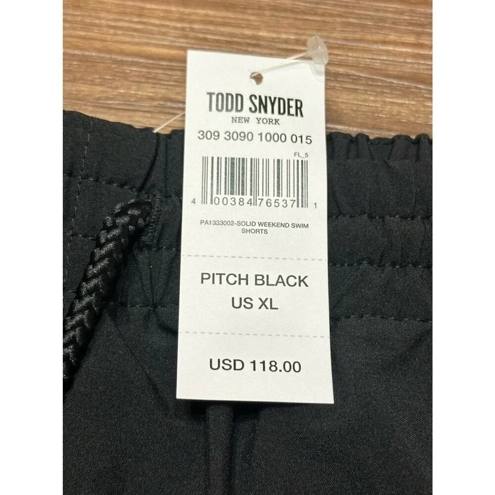 Todd Snyder Classic Solid Weekend Swim Shorts Mesh Lined Men's Sz XL Pitch Black